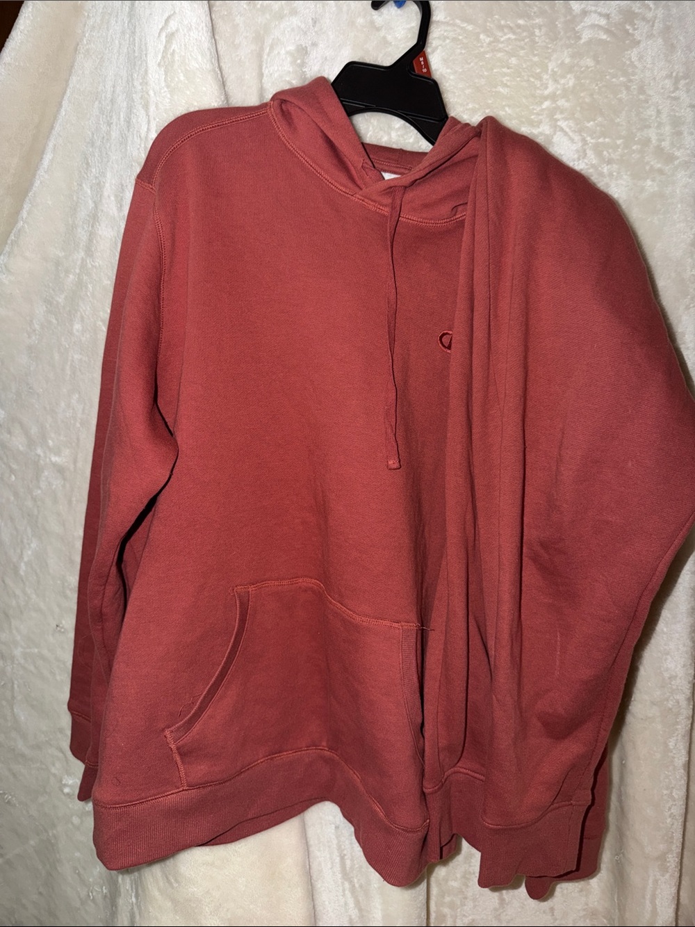 Champion Men’s Rust Crewneck Hoodie set - Warm Brick Red
